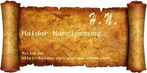 Haider Narcisszusz névjegykártya